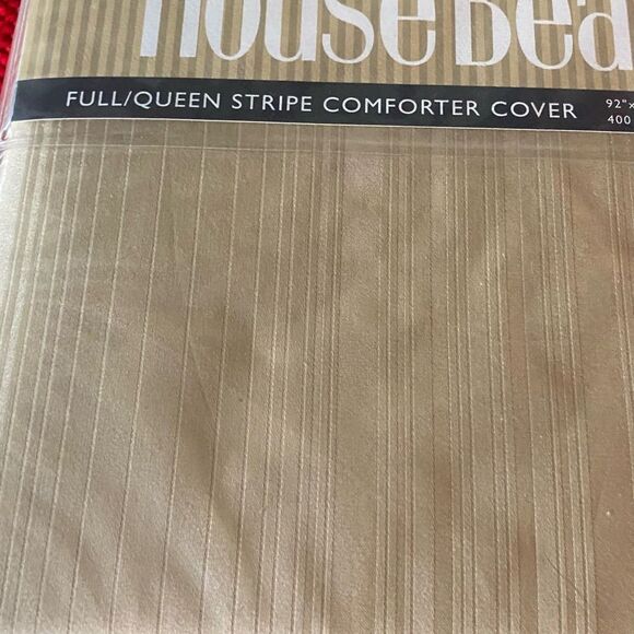 House beautiful Full/Queen duvet cover 400 thread count dune stripe NWT 92x90 - Picture 3 of 3